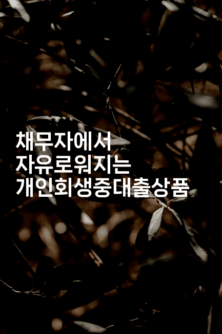 채무자에서 자유로워지는 개인회생중대출상품-힐링달